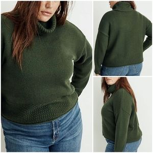NWT Madewell Corsica Stitch Mix Boxy Cropped Turtleneck Sweater Sz 2X